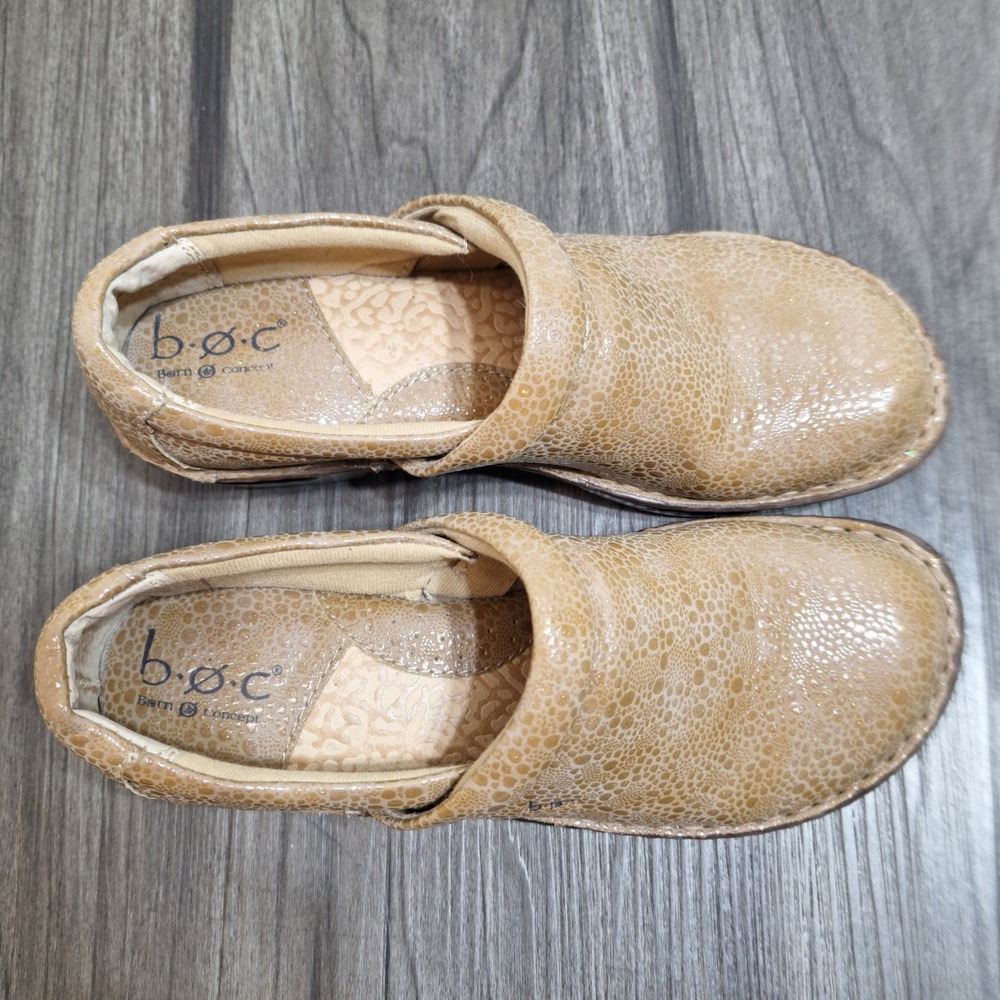 b.o.c. Born Concept Womens Tan Pebble Textured Slip On Clogs Shoes 8M C00092 - Picture 5 of 8